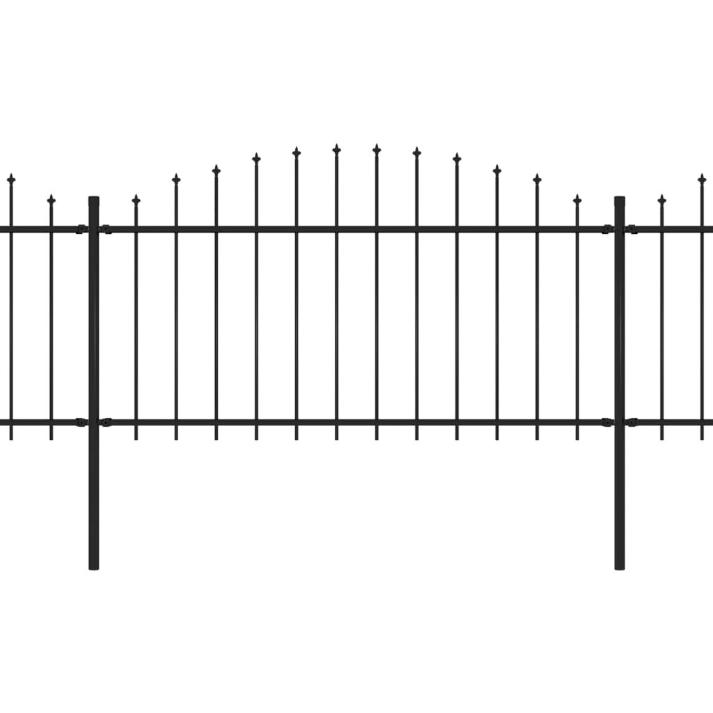 vidaXL Garden Fence with Spear Top Steel