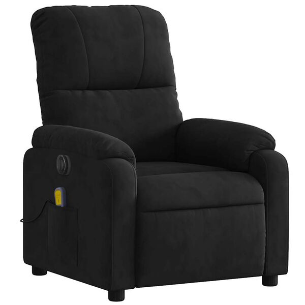 vidaXL Electric Massage Recliner Chair Black Microfibre Fabric