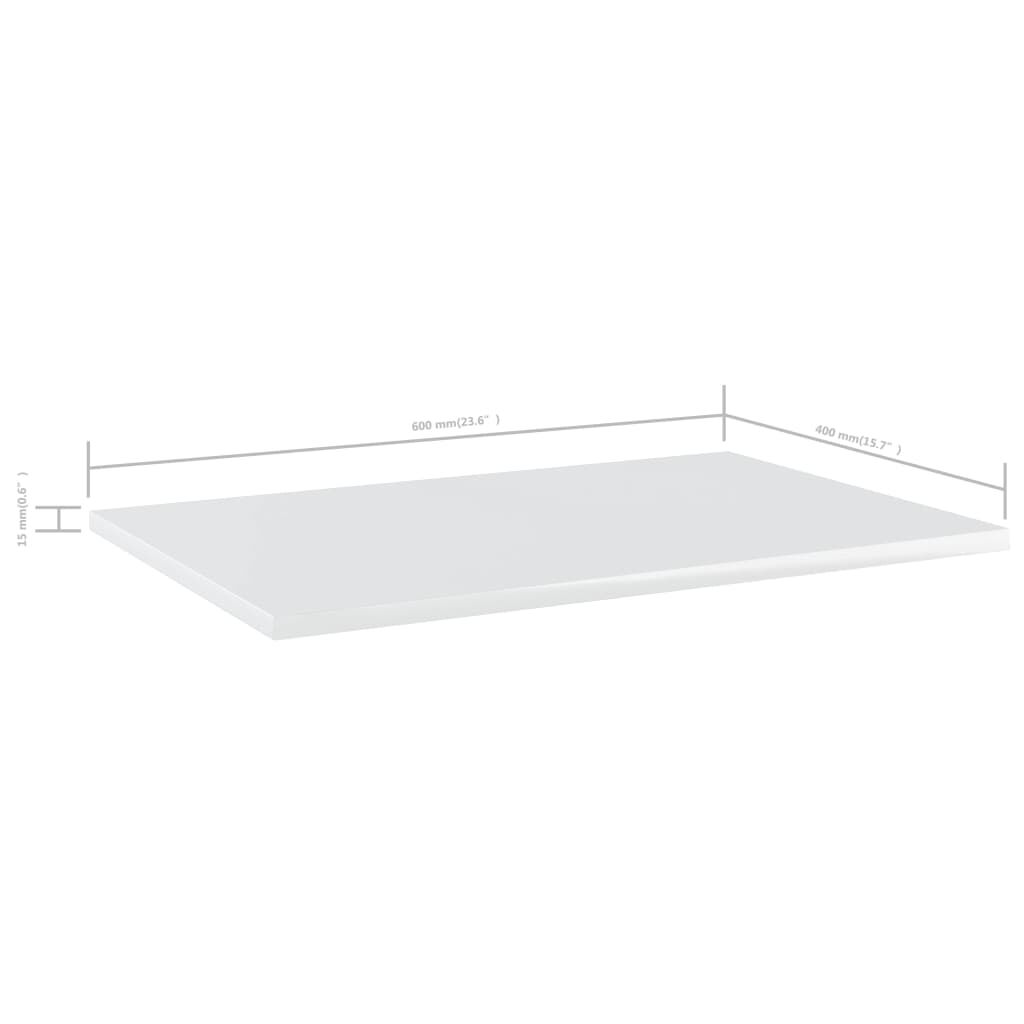 vidaXL Bookshelf Boards 8 pcs High Gloss White 60x40x1.5 cm Engineered Wood