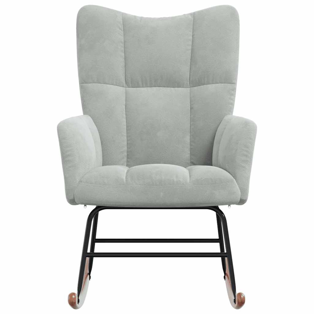 vidaXL Rocking Chair Light Grey Velvet