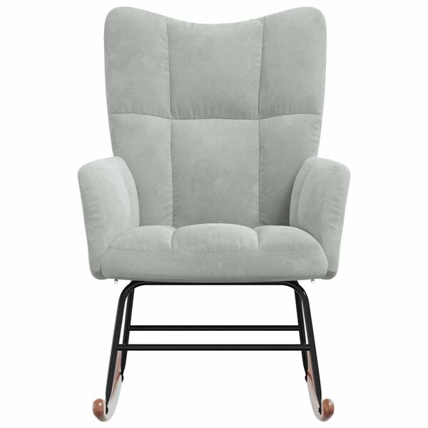 vidaXL Rocking Chair Light Grey Velvet