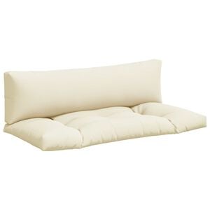 vidaXL Pallet Cushions 2 pcs Cream Fabric