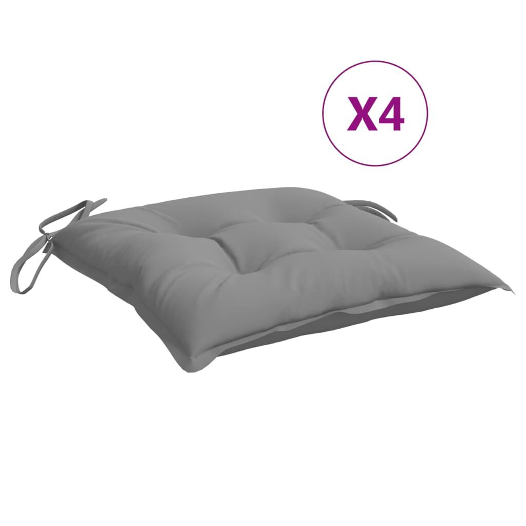 vidaXL Chair Cushions 4 pcs Grey 40x40x7 cm Oxford Fabric