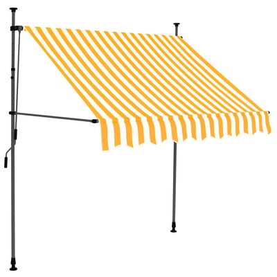 vidaXL Manual Retractable Awning with LED 200 cm White and Orange