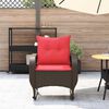 vidaXL Garden Rocking Chair with Cushions Brown Poly Rattan