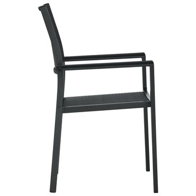 vidaXL Garden Chairs 2 pcs Black Plastic Rattan Look