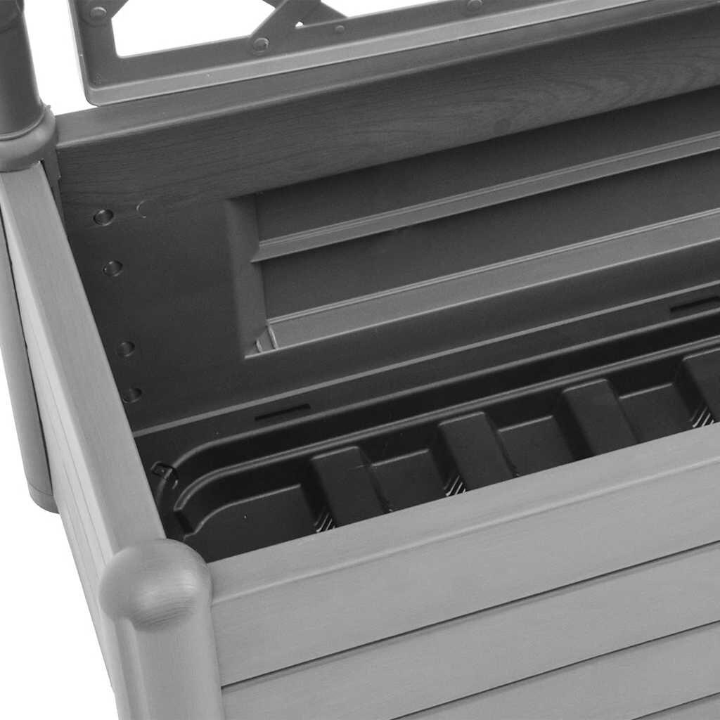vidaXL Garden Planter with Trellis 100x43x142 cm PP Stone Grey