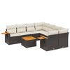 vidaXL 9 Piece Garden Sofa Set with Cushions Black Poly Rattan