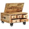 vidaXL Coffee Table Rough Mango Wood 70x70x40 cm