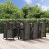 vidaXL 9 Piece Garden Dining Set with Cushions Black Poly Rattan