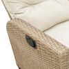 vidaXL 3 Piece Garden Sofa Set with Cushions L-shaped Beige Poly Rattan