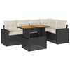 vidaXL 6 Piece Garden Sofa Set with Cushions Black Poly Rattan