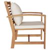 vidaXL Chair 2 pcs Brown and Cream 65 x 60 x 76.5 cm Solid Teak Wood
