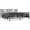 vidaXL Metal Bed Frame without Mattress with Footboard Black 193x203cm