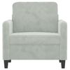 vidaXL Sofa Chair Light Grey 60 cm Velvet