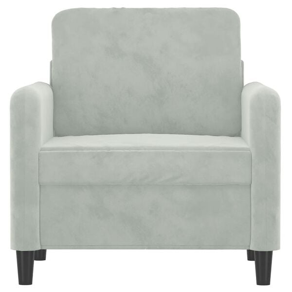 vidaXL Sofa Chair Light Grey 60 cm Velvet