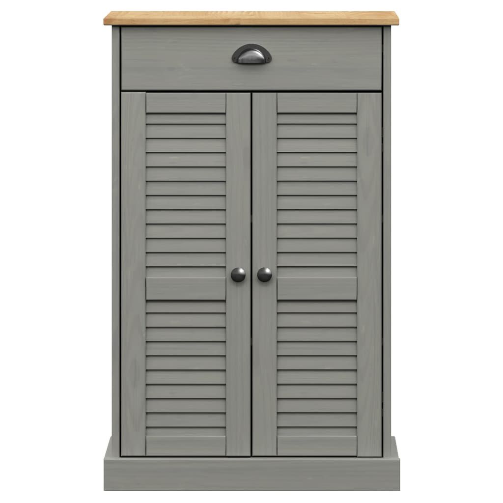 vidaXL Shoe Cabinet VIGO Grey 60x35x96 cm Solid Wood Pine