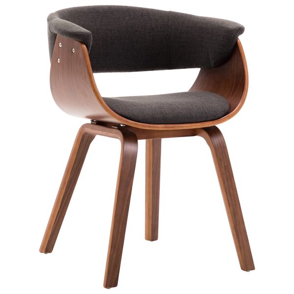 vidaXL Dining Chair Grey Bent Wood and Fabric
