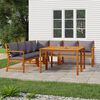vidaXL 7 Piece Garden Dining Set with Cushions Solid Wood Acacia