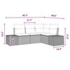vidaXL Garden Sofa Set with Cushion 4 pcs Black and Turquoise
