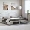 vidaXL Metal Bed Frame without Mattress with Headboard White 193x203cm