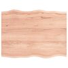 vidaXL Table Top Light Brown 80x60x2 cm Treated Solid Wood Oak Live Edge