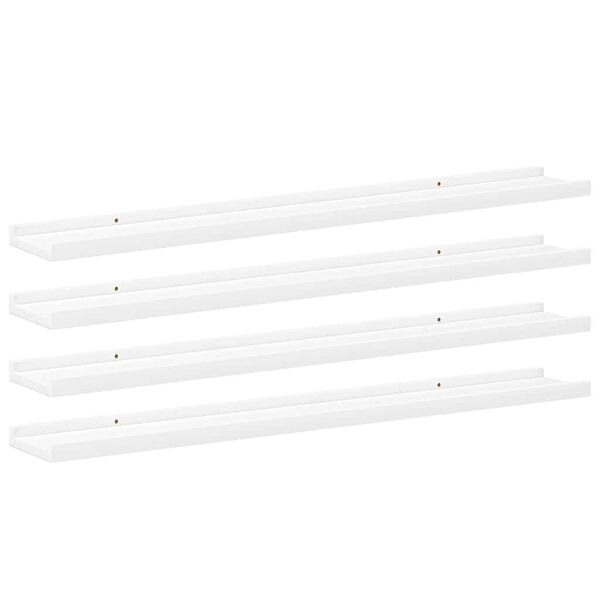 vidaXL Wall Shelves 4 pcs White 100x9x3 cm