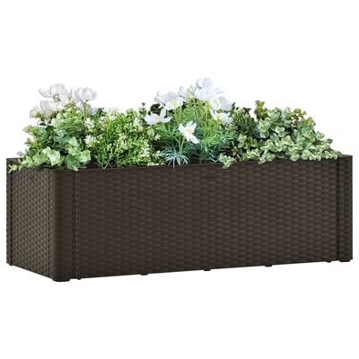 vidaXL Garden Raised Bed with Self Watering System Mocha 100x43x33 cm