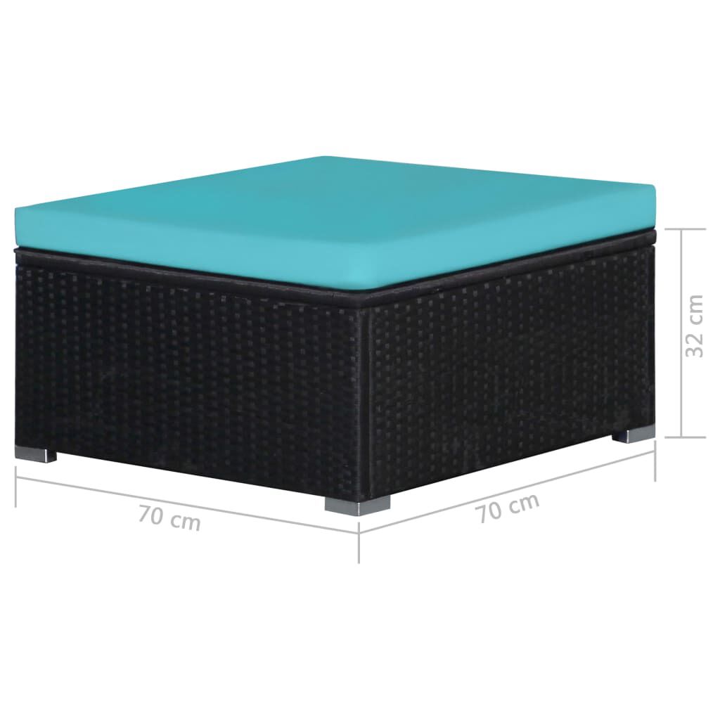 vidaXL 9 Piece Garden Lounge Set with Cushions Poly Rattan Blue