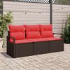vidaXL Sofa Set 3 pcs Brown Poly Rattan