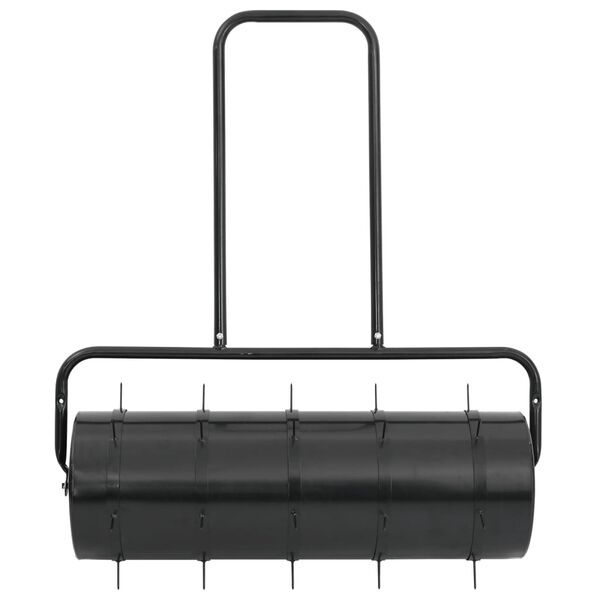 vidaXL Garden Lawn Roller with Aerator Clamps Black 63 L Iron and Steel