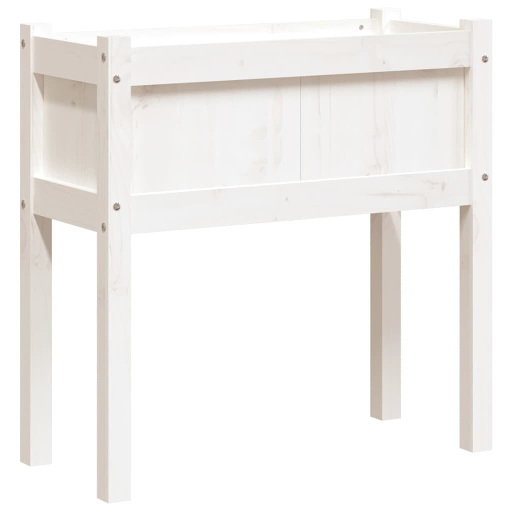 vidaXL Garden Planter with Legs White 70x31x70 cm Solid Wood Pine
