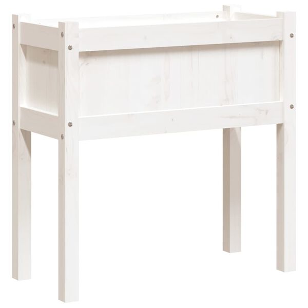 vidaXL Garden Planter with Legs White 70x31x70 cm Solid Wood Pine