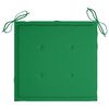 vidaXL Garden Chairs 2 pcs with Green Cushions Solid Teak Wood