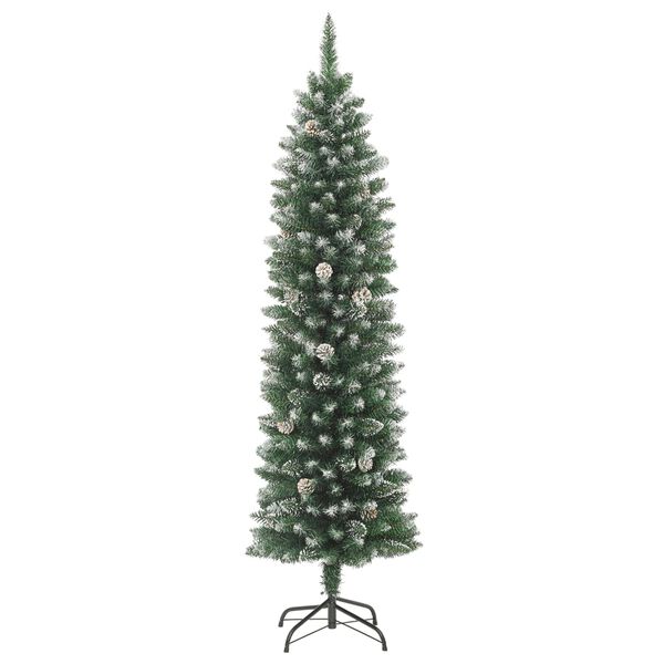 vidaXL Artificial Slim Christmas Tree with Stand 150 cm PVC