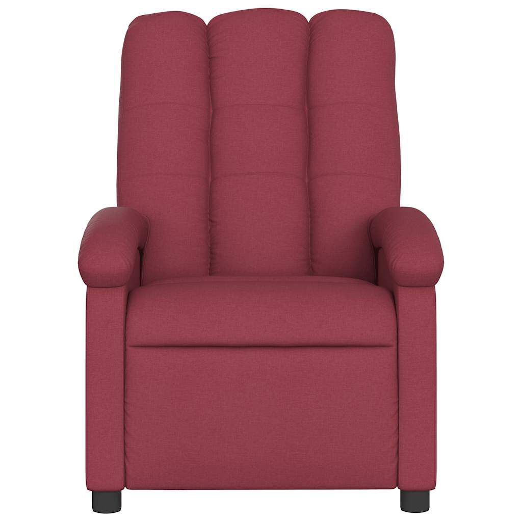 vidaXL Electric Massage Recliner Chair Wine Red Fabric