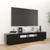 vidaXL TV Cabinet with LED Lights Black 180x35x40 cm