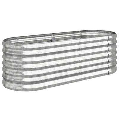 vidaXL Garden Raised Bed Powder-coated Steel 114x40x36 cm Silver