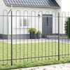 vidaXL Garden Fence 6 pcs Grey 10.2 x 1.5 m Powder-coated Steel