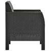 vidaXL 3 Piece Garden Lounge Set with Cushions PP Rattan Anthracite