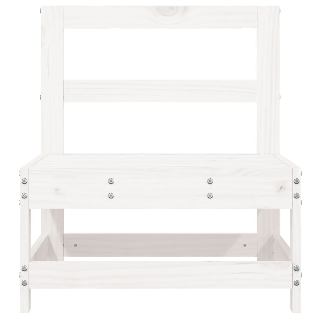 vidaXL Garden Middle Sofas 2 pcs White Solid Wood Pine