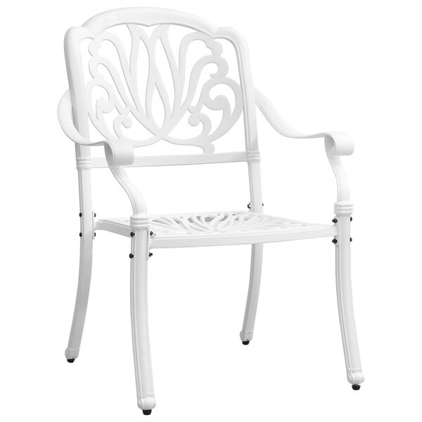 vidaXL 5 Piece Garden Dining Set White Cast Aluminium