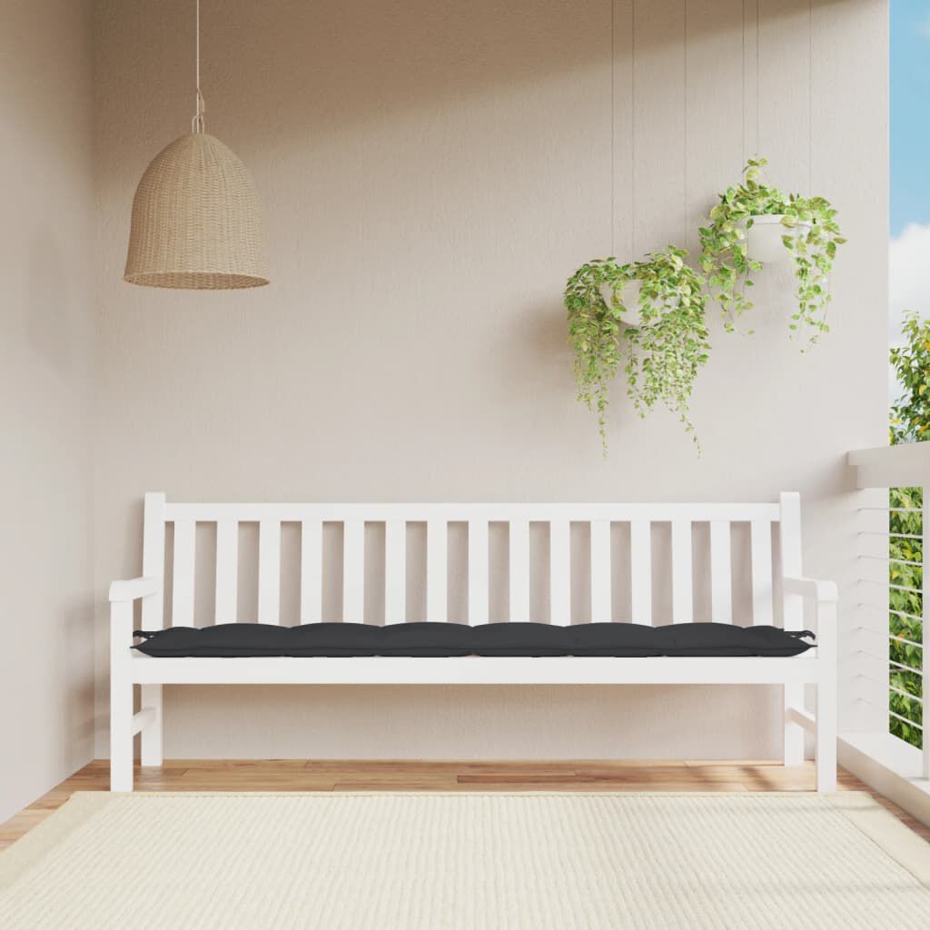 vidaXL Garden Bench Cushion Black 200x50x7 cm Oxford Fabric