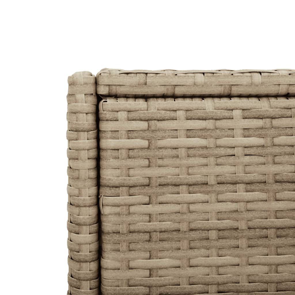 vidaXL Garden Storage Cabinet Beige 55x55x111 cm Poly Rattan