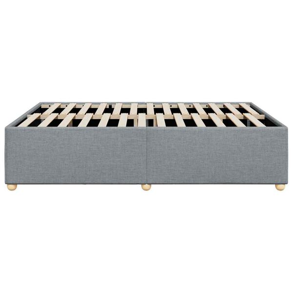 vidaXL Bed Frame without Mattress Light Grey Queen Fabric