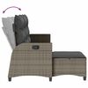 vidaXL 3 Piece Garden Sofa Set with Cushions L-shaped Grey Poly Rattan