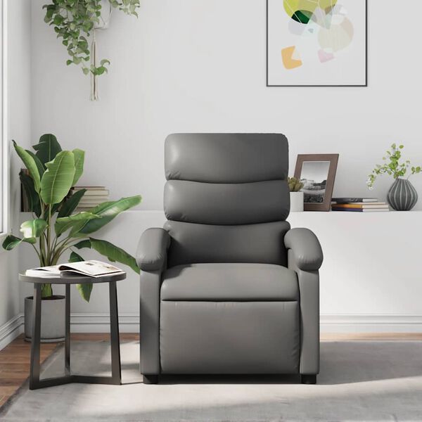 vidaXL Recliner Chair Grey Faux Leather