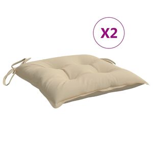 vidaXL Chair Cushions 2 pcs Beige 40x40x7 cm Oxford Fabric