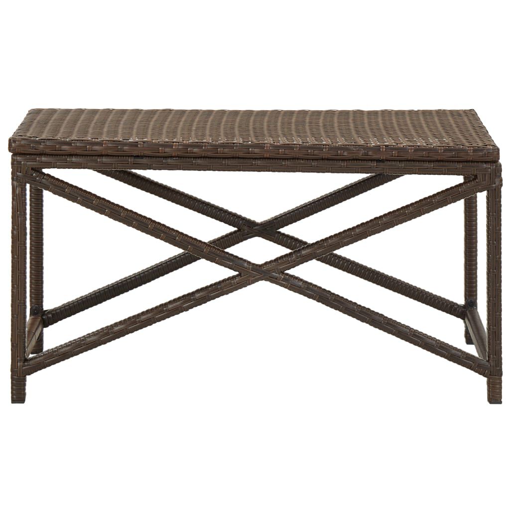 vidaXL Garden Bench 80 cm Poly Rattan Brown