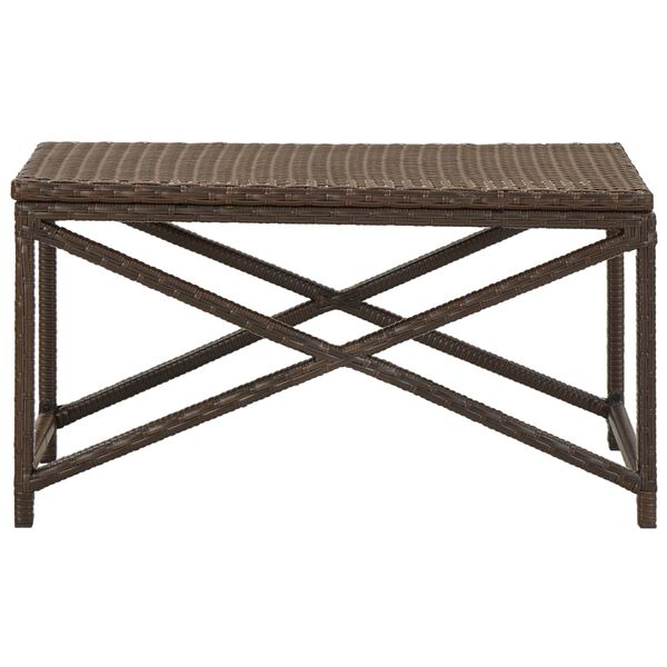 vidaXL Garden Bench 80 cm Poly Rattan Brown